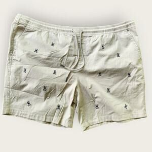 Psycho Bunny Men's Isles Embro Stretch Waist Chino Shorts Sandstone Sz XXL (3XL)